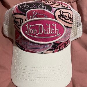 Von Dutch Pink and Black Trucker Hat